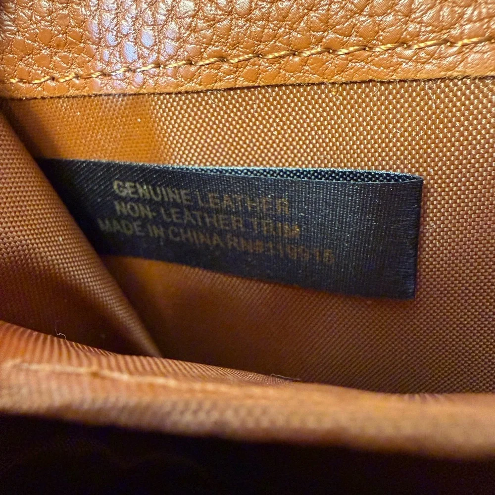Giani Bernini Cognac Pebbled Leather Trifold Wallet